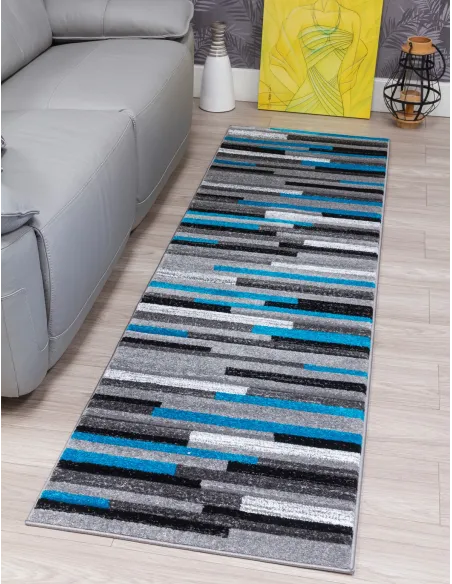 Samba Levels Teal Rug - Various Sizes | Murphy Furniture