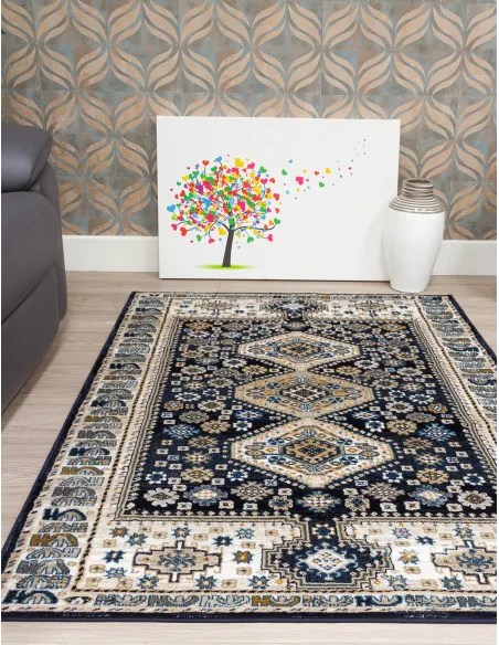Aziza Katana Navy Rug - Various Sizes | Murphy Furniture