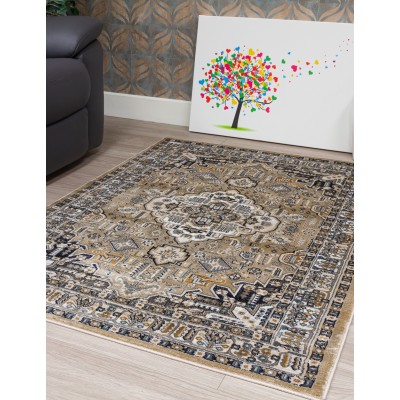 Aziza Medallion Beige Rug - Various Sizes | Murphy Furniture