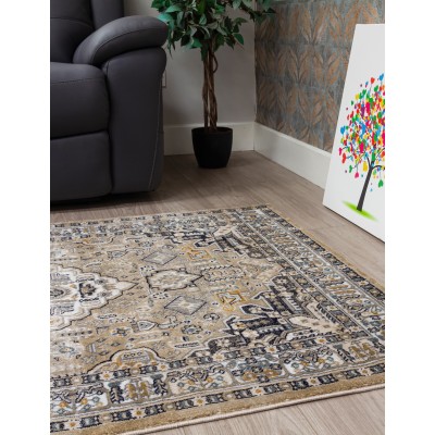 Aziza Medallion Beige Rug - Various Sizes | Murphy Furniture