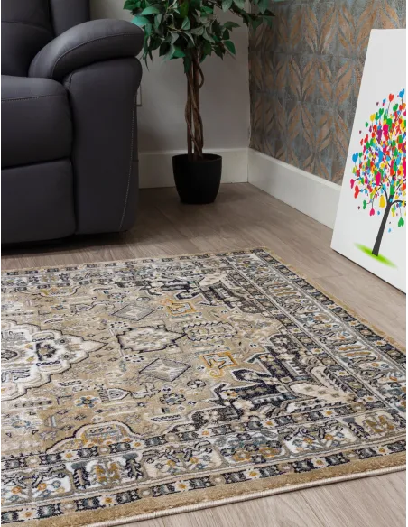 Aziza Medallion Beige Rug - Various Sizes | Murphy Furniture