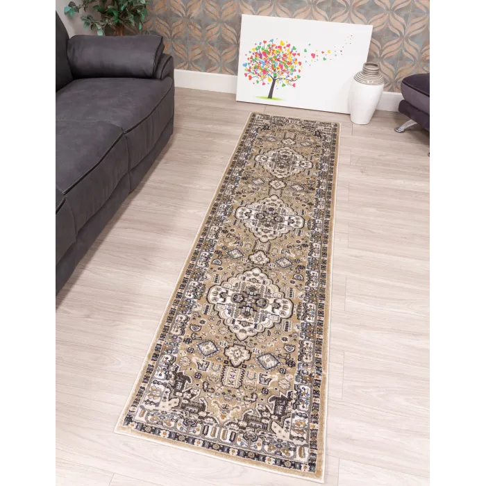 Aziza Medallion Beige Rug - Various Sizes | Murphy Furniture