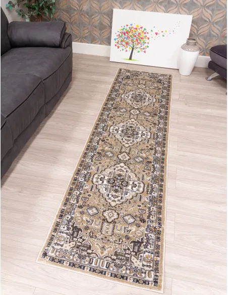 Aziza Medallion Beige Rug - Various Sizes | Murphy Furniture