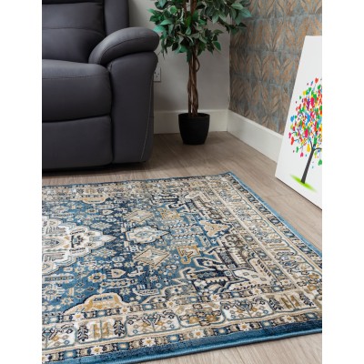 Aziza Medallion Blue Rug - Various Sizes | Murphy Furniture