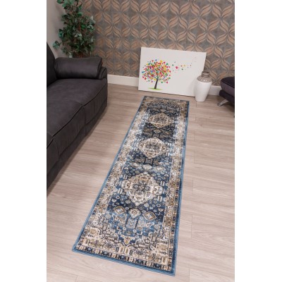 Aziza Medallion Blue Rug - Various Sizes | Murphy Furniture