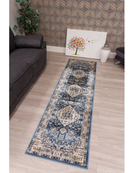 Aziza Medallion Blue Rug - Various Sizes | Murphy Furniture