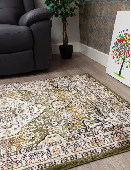 Aziza Medallion Green Rug - Various Sizes | Murphy Furniture