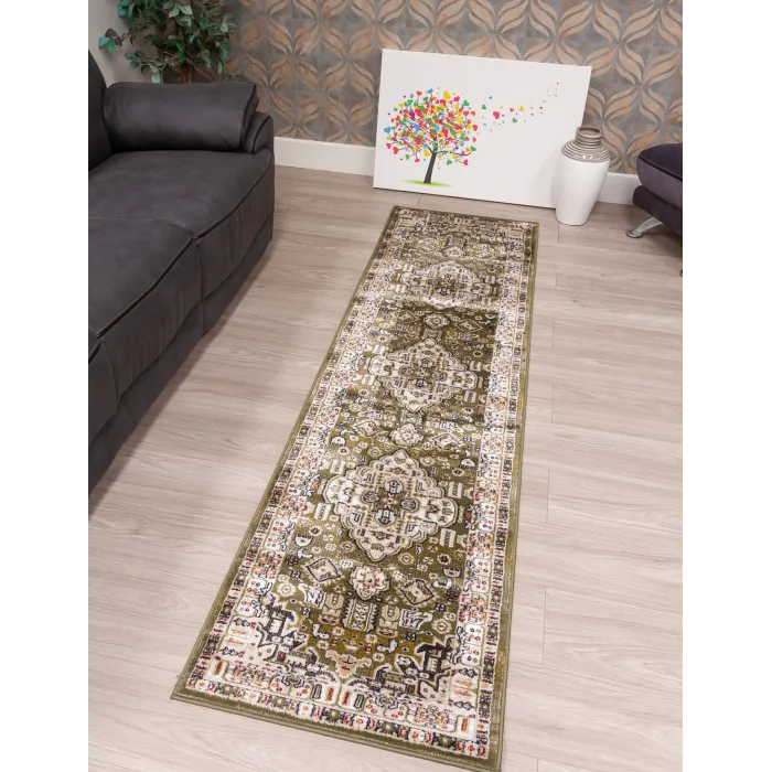 Aziza Medallion Green Rug - Various Sizes | Murphy Furniture