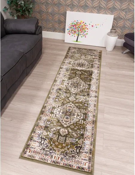Aziza Medallion Green Rug - Various Sizes | Murphy Furniture