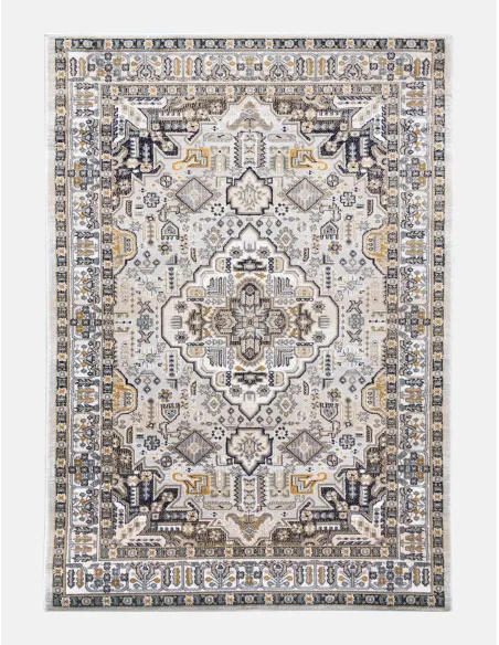 Aziza Medallion Grey Rug - Various Sizes | Murphy Furniture