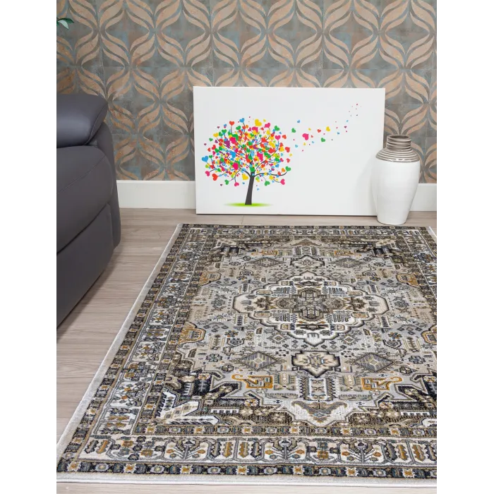 Aziza Medallion Grey Rug - Various Sizes | Murphy Furniture