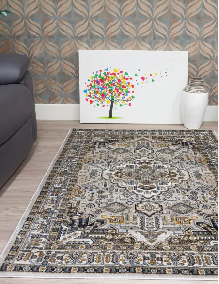 Aziza Medallion Grey Rug - Various Sizes | Murphy Furniture