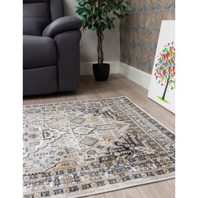 Aziza Medallion Grey Rug - Various Sizes | Murphy Furniture