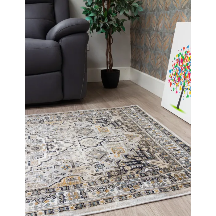 Aziza Medallion Grey Rug - Various Sizes | Murphy Furniture
