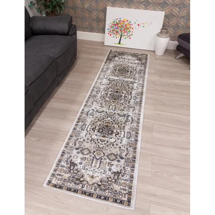 Aziza Medallion Grey Rug - Various Sizes | Murphy Furniture