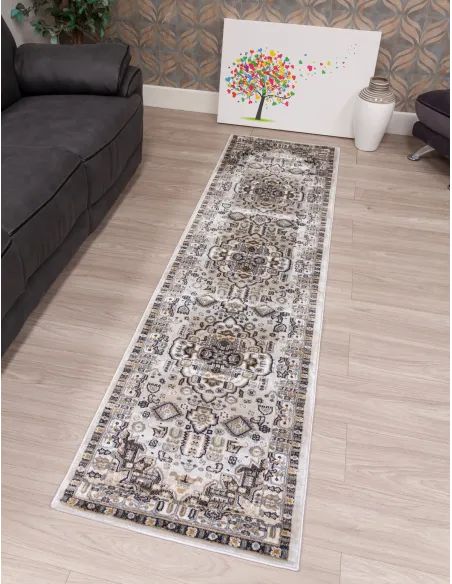 Aziza Medallion Grey Rug - Various Sizes | Murphy Furniture