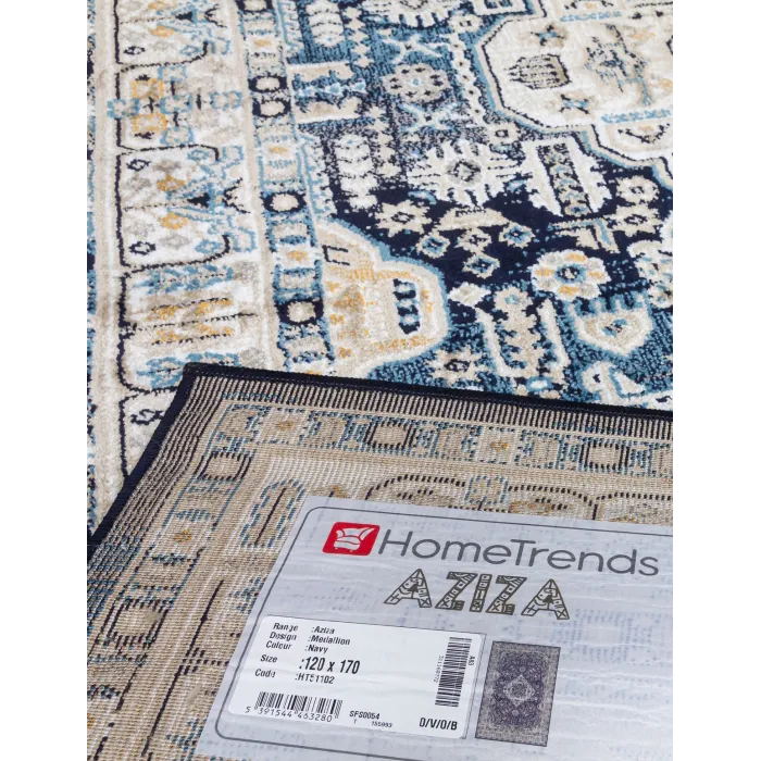 Aziza Medallion Navy Rug - Various Sizes | Murphy Furniture
