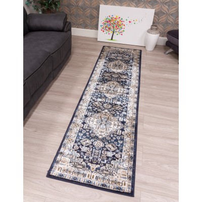 Aziza Medallion Navy Rug - Various Sizes | Murphy Furniture