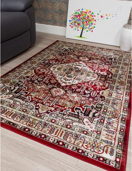 Aziza Medallion Red Rug - Various Sizes | Murphy Furniture