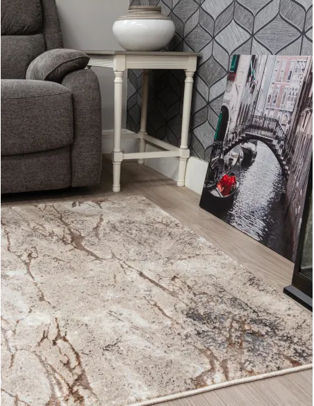 Glitz Marble Beige Rug - Various Sizes | Murphy Furniture