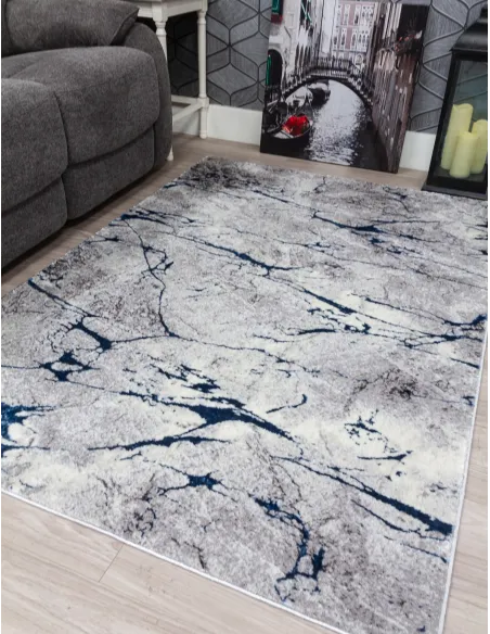 Glitz Marble Blue Rug - Various Sizes | Murphy Furniture