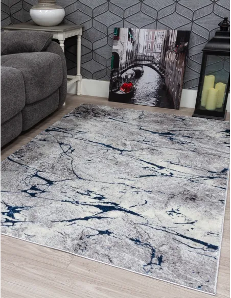 Glitz Marble Blue Rug - Various Sizes | Murphy Furniture