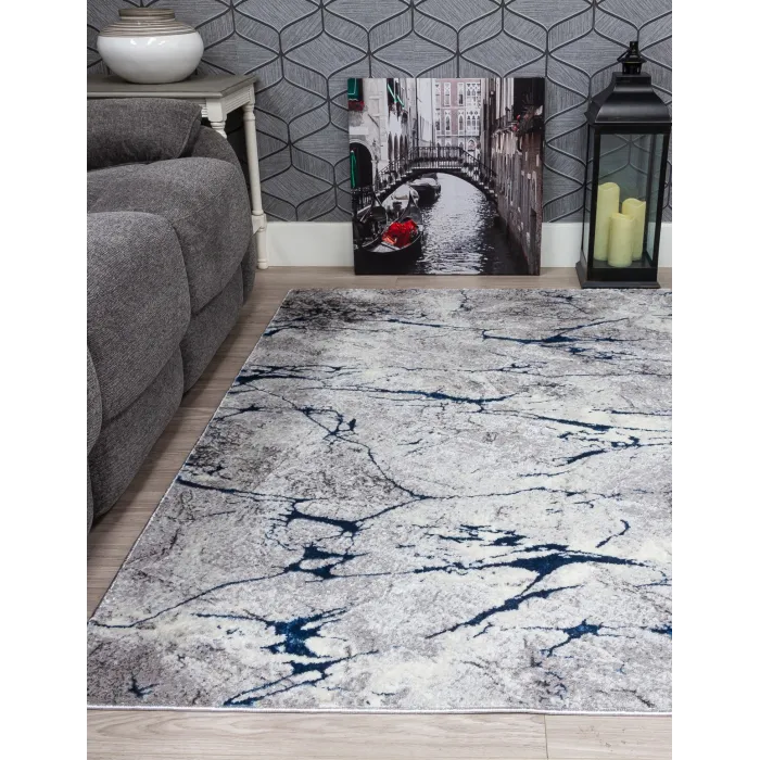Glitz Marble Blue Rug - Various Sizes | Murphy Furniture