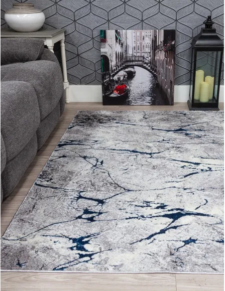 Glitz Marble Blue Rug - Various Sizes | Murphy Furniture
