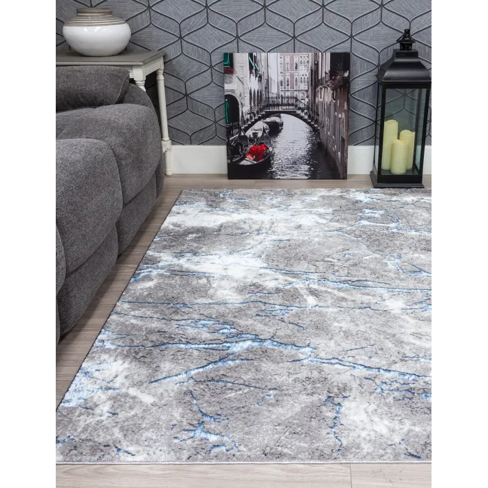 Glitz Marble Blue Rug - Various Sizes | Murphy Furniture