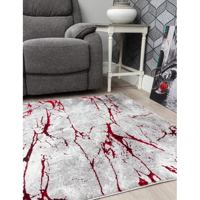 Glitz Marble Red Rug - Various Sizes | Murphy Furniture