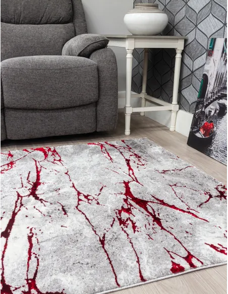 Glitz Marble Red Rug - Various Sizes | Murphy Furniture