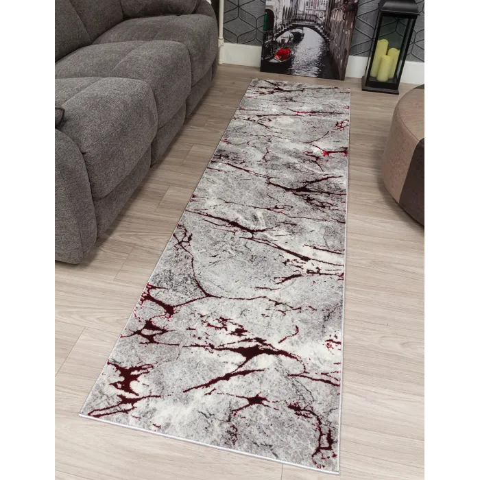 Glitz Marble Red Rug - Various Sizes | Murphy Furniture
