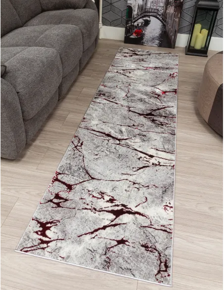 Glitz Marble Red Rug - Various Sizes | Murphy Furniture
