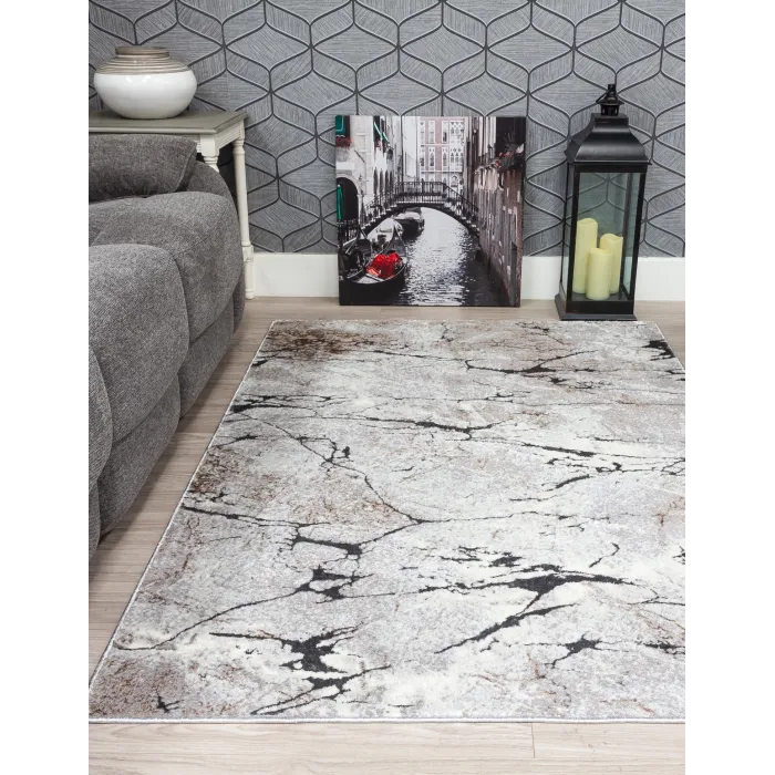 Glitz Marble Grey Rug - Various Sizes | Murphy Furniture