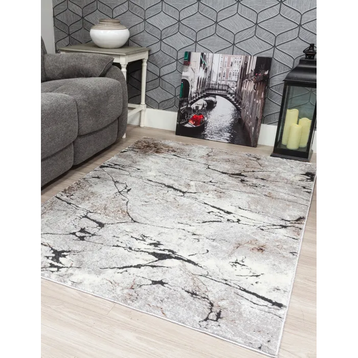 Glitz Marble Grey Rug - Various Sizes | Murphy Furniture