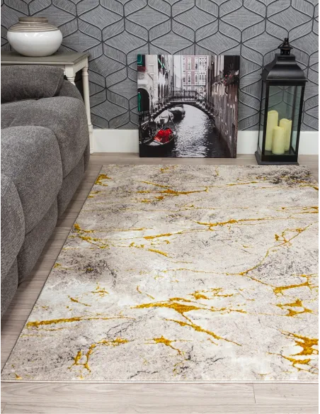Glitz Marble Ochre Rug - Various Sizes | Murphy Furniture