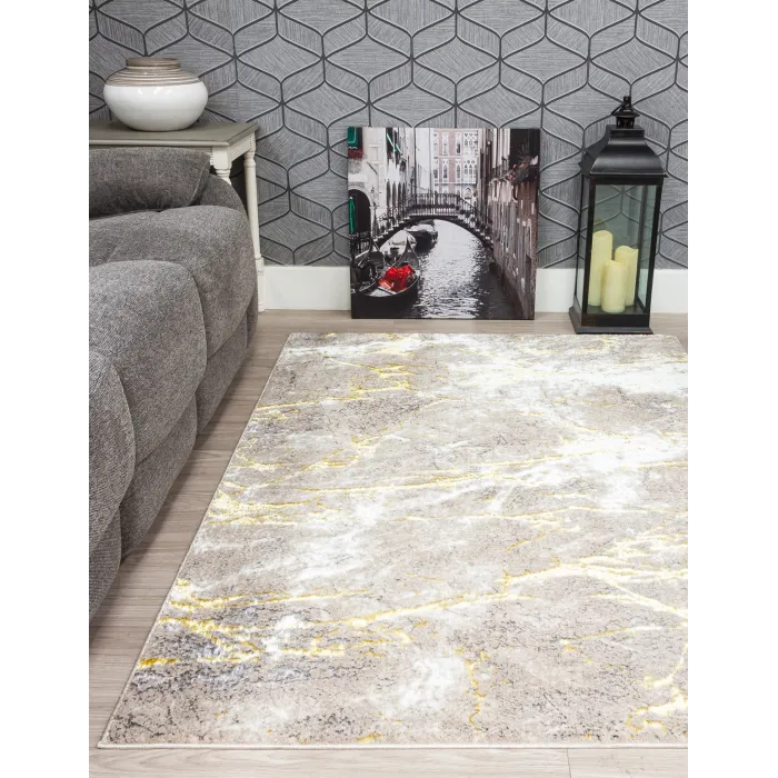 Glitz Marble Ochre Rug - Various Sizes | Murphy Furniture
