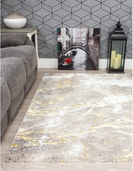 Glitz Marble Ochre Rug - Various Sizes | Murphy Furniture