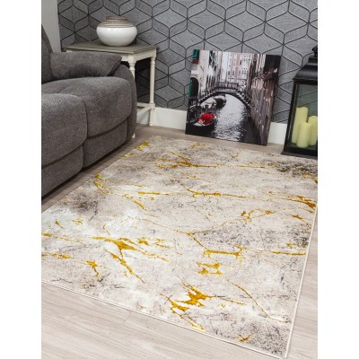 Glitz Marble Ochre Rug - Various Sizes | Murphy Furniture