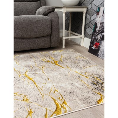 Glitz Marble Ochre Rug - Various Sizes | Murphy Furniture