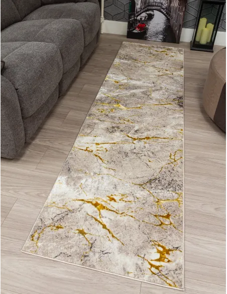 Glitz Marble Ochre Rug - Various Sizes | Murphy Furniture