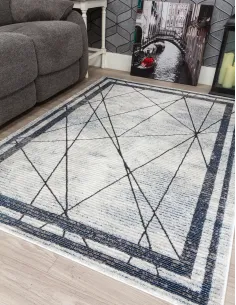 Glitz Art Deco Blue Rug - Various Sizes | Murphy Furniture