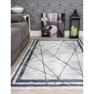Glitz Art Deco Blue Rug - Various Sizes | Murphy Furniture
