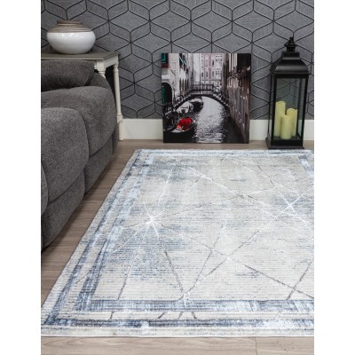 Glitz Art Deco Blue Rug - Various Sizes | Murphy Furniture
