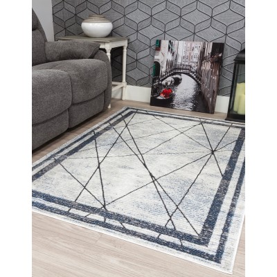 Glitz Art Deco Blue Rug - Various Sizes | Murphy Furniture