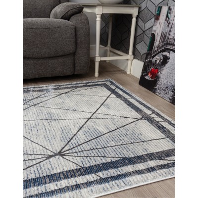Glitz Art Deco Blue Rug - Various Sizes | Murphy Furniture