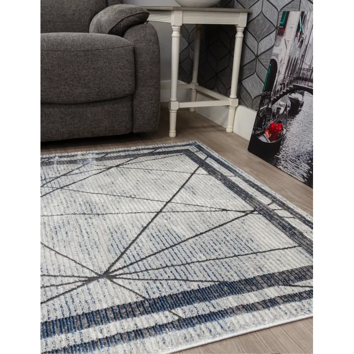 Glitz Art Deco Blue Rug - Various Sizes | Murphy Furniture
