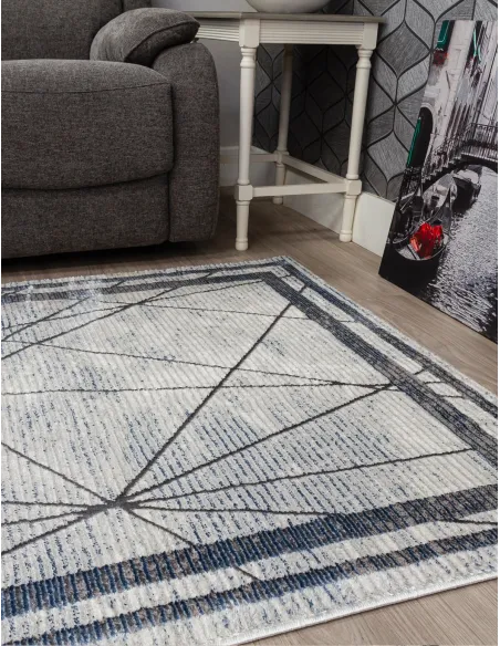 Glitz Art Deco Blue Rug - Various Sizes | Murphy Furniture