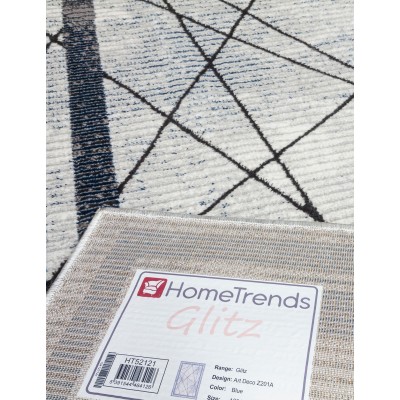 Glitz Art Deco Blue Rug - Various Sizes | Murphy Furniture