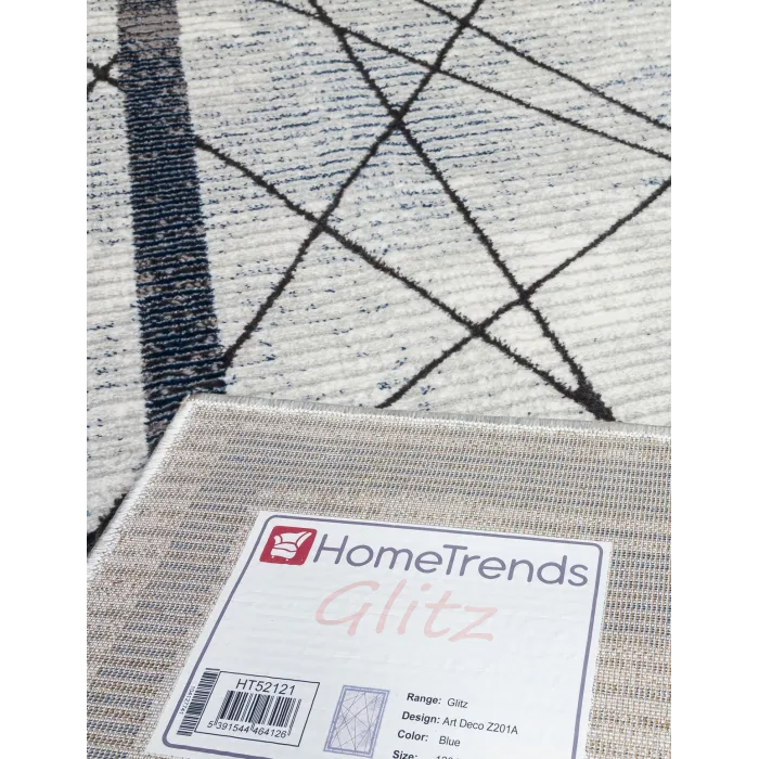 Glitz Art Deco Blue Rug - Various Sizes | Murphy Furniture